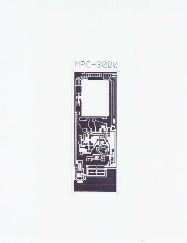 MPC-3000 PCB artwork — copper trace routing for John Hardy preamp board